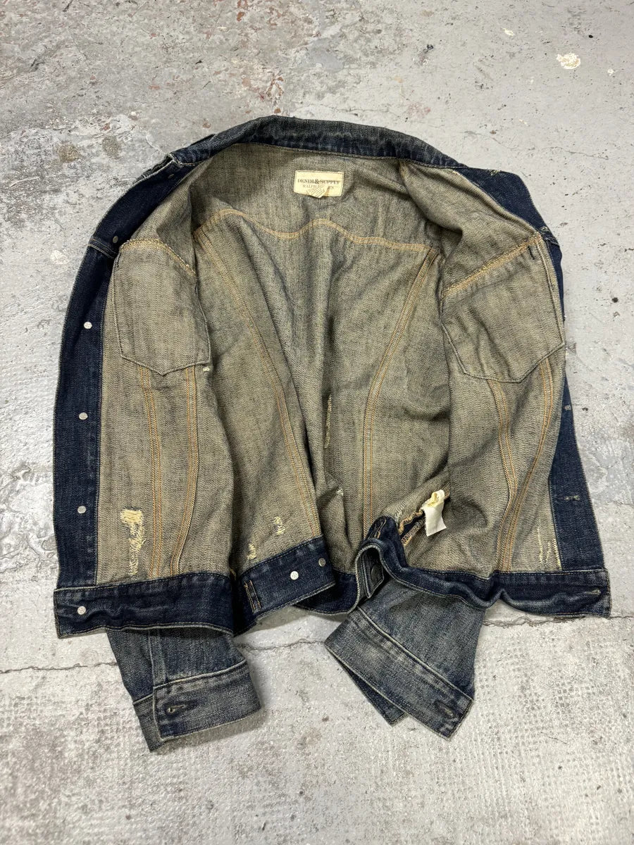 2000s Ralph Lauren Blue Distressed Denim Jacket gWQXxMg 7