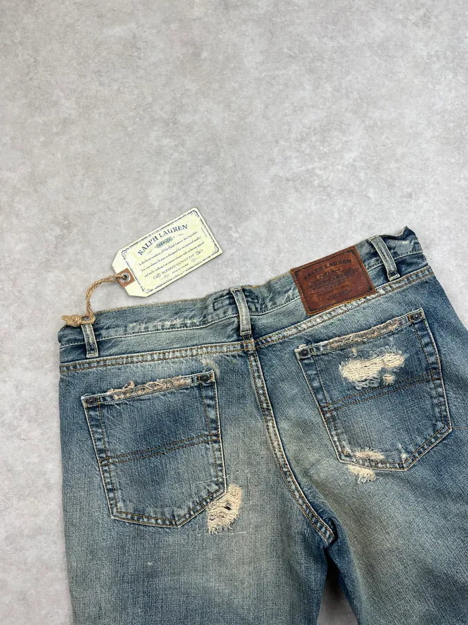 Ralph Lauren Blue Distressed Bleeker Skinny Jeans HQXGlOm 7