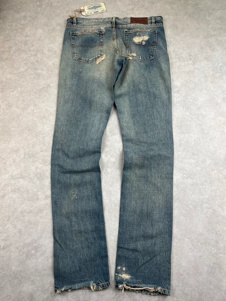 Ralph Lauren Blue Distressed Bleeker Skinny Jeans HQXGlOm 6