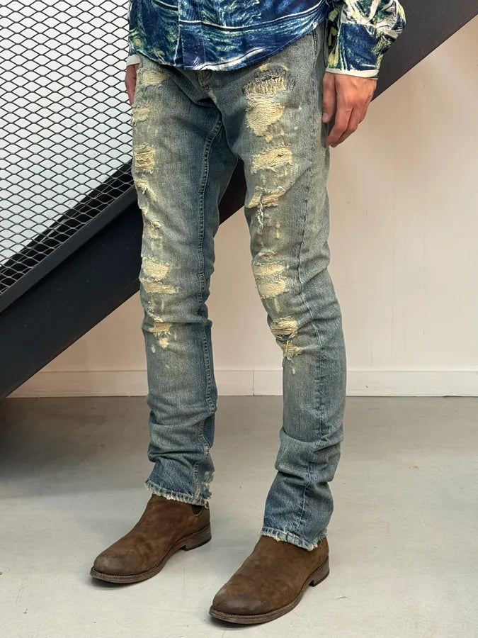 Ralph Lauren Blue Distressed Bleeker Skinny Jeans HQXGlOm 1