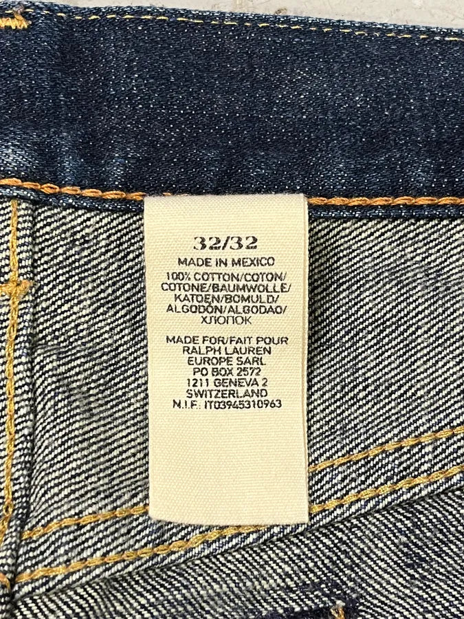 2000s Ralph Lauren Blue Patchwork Effect Slim Denim Jeans QbUtpxK 13