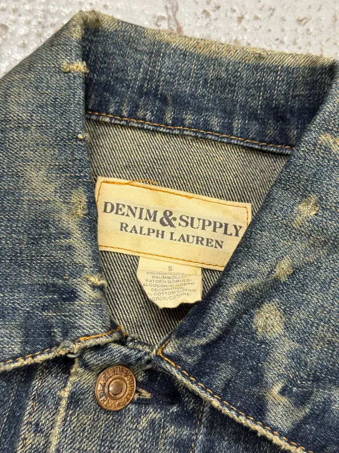 2000s Ralph Lauren Blue USA Flag Eagle Denim Jacket bCahhFH 6
