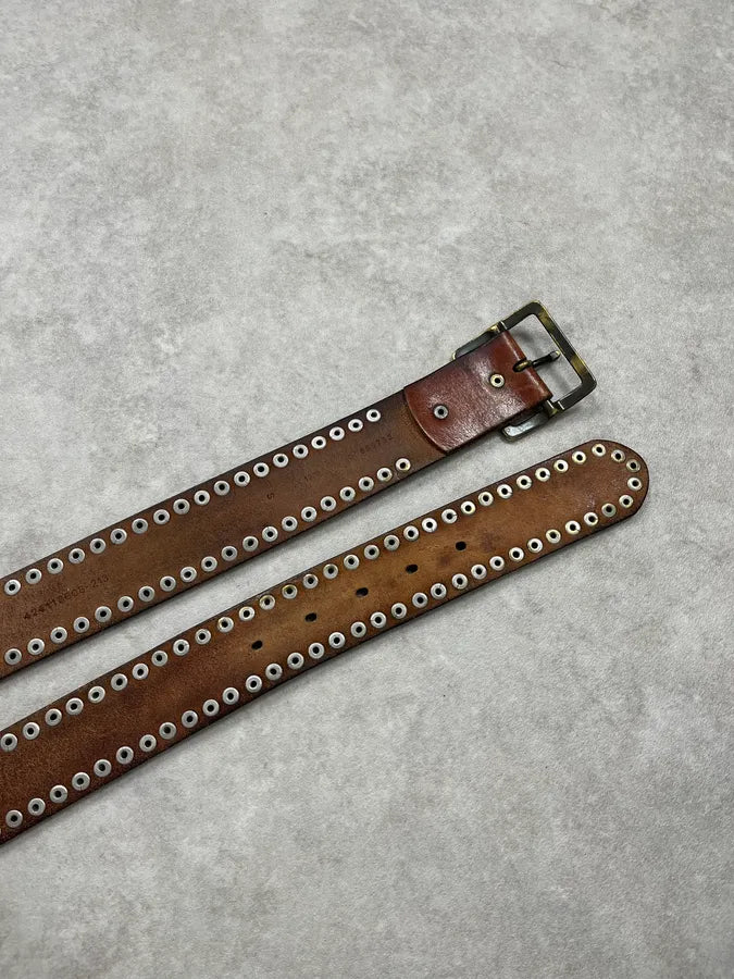 2000s Ralph Lauren Brown Leather Studded Belt LtNDioU 5