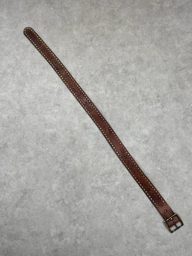 2000s Ralph Lauren Brown Leather Studded Belt LtNDioU 7