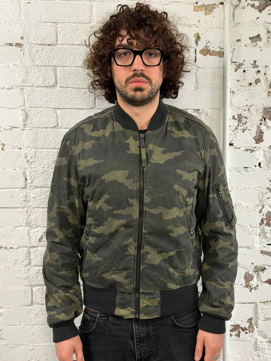 2000s Ralph Lauren Camouflage Olive Bomber Jacket NCLkOUN 1