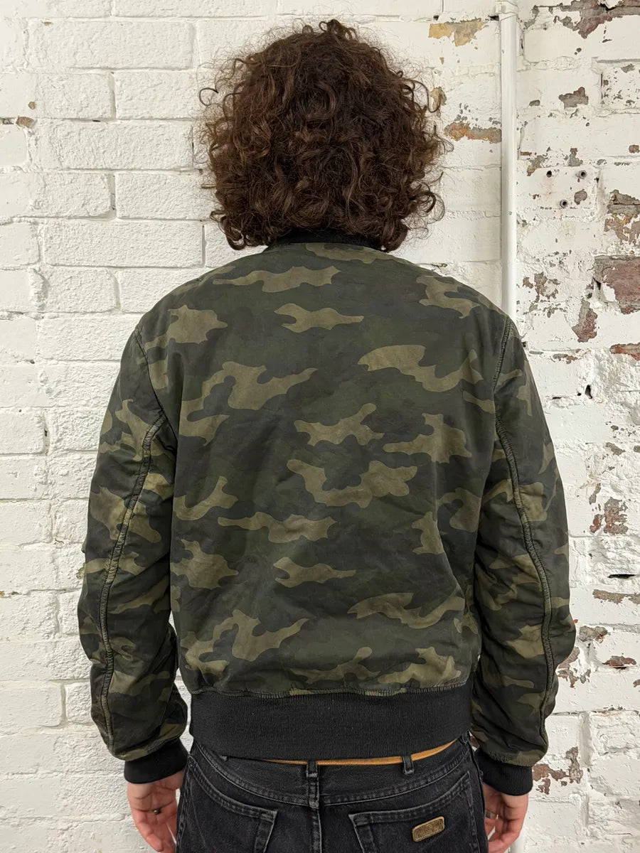 2000s Ralph Lauren Camouflage Olive Bomber Jacket NCLkOUN 2