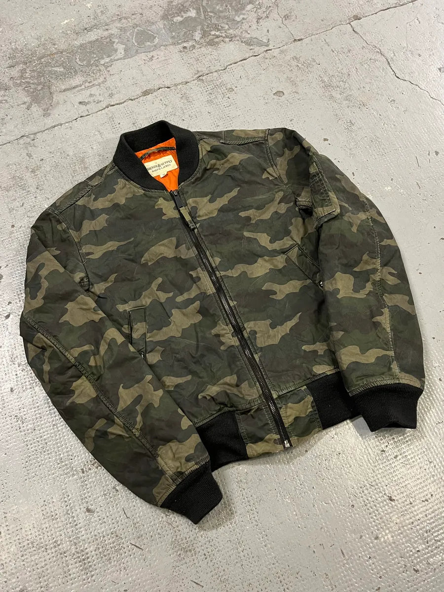 2000s Ralph Lauren Camouflage Olive Bomber Jacket NCLkOUN 3