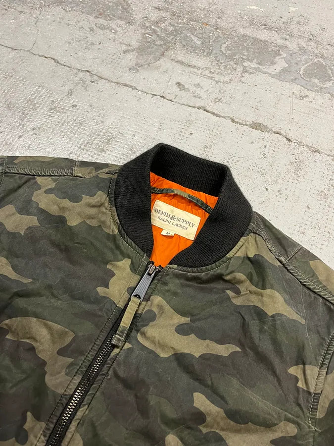 2000s Ralph Lauren Camouflage Olive Bomber Jacket NCLkOUN 4