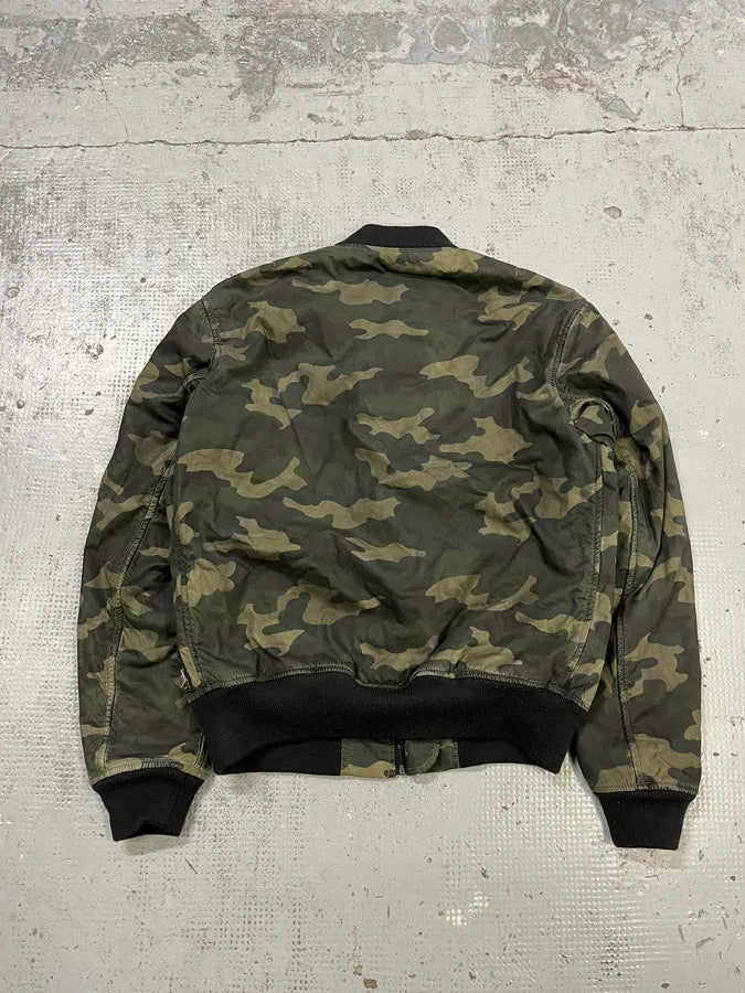 2000s Ralph Lauren Camouflage Olive Bomber Jacket NCLkOUN 6