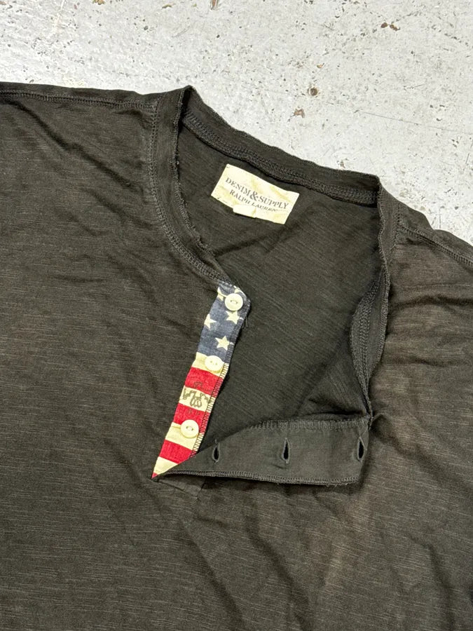 2000s Ralph Lauren Dark Brown America Henley Longsleeve wnlpuLh 7