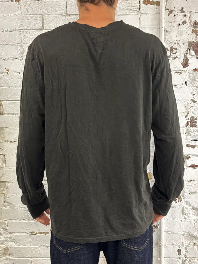 2000s Ralph Lauren Dark Brown America Henley Longsleeve wnlpuLh 1