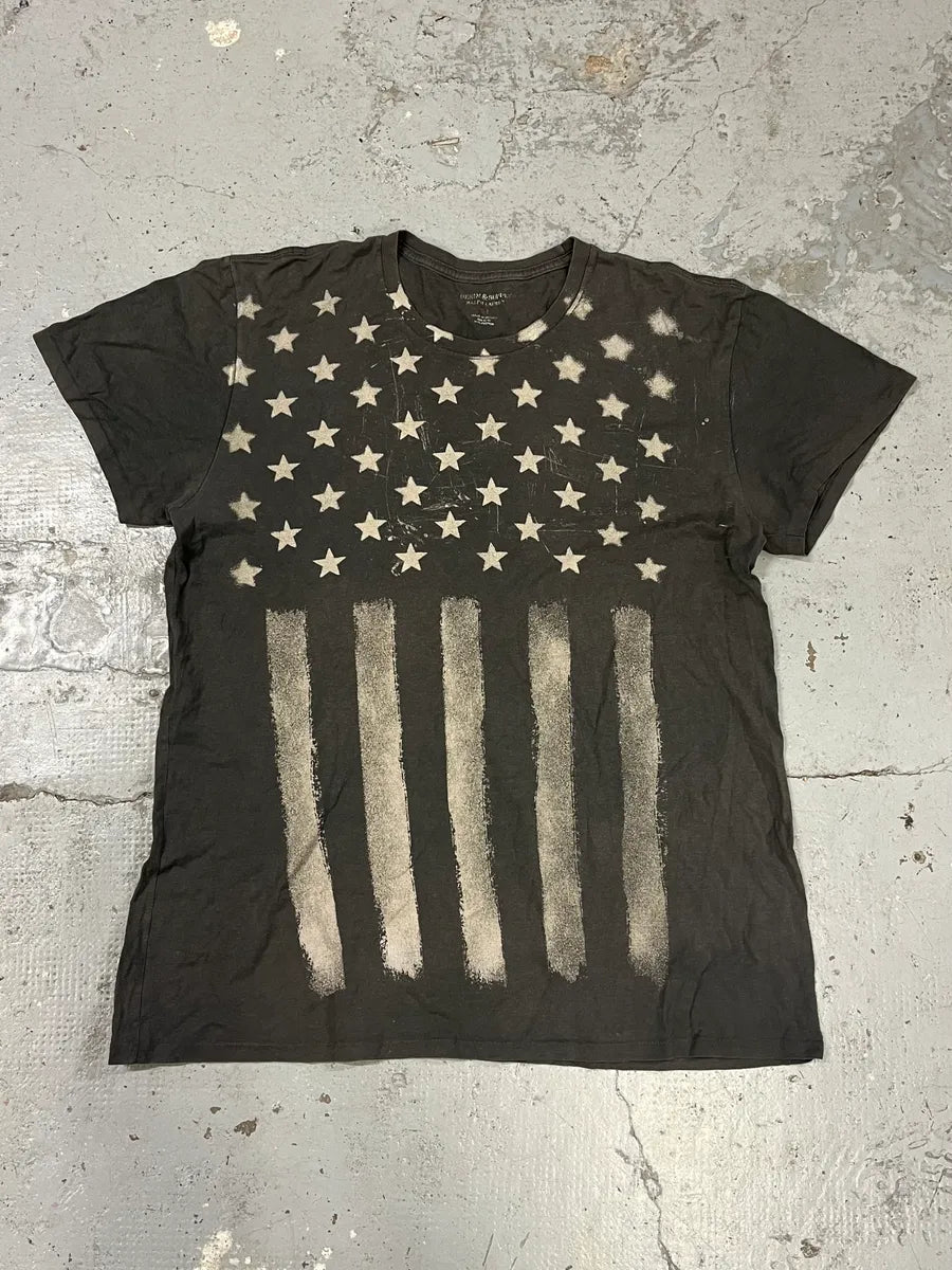 2000s Ralph Lauren Dark Grey USA Flag T-Shirt lXKPXID 0