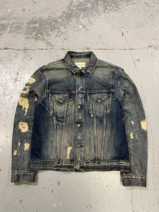 2000s Ralph Lauren Denim & Supply Blue Distressed Denim Jacket ZcEVUje 0