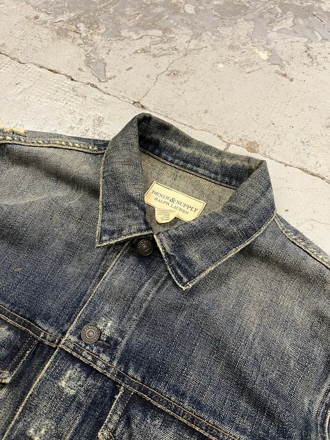 2000s Ralph Lauren Denim & Supply Blue Distressed Denim Jacket ZcEVUje 4