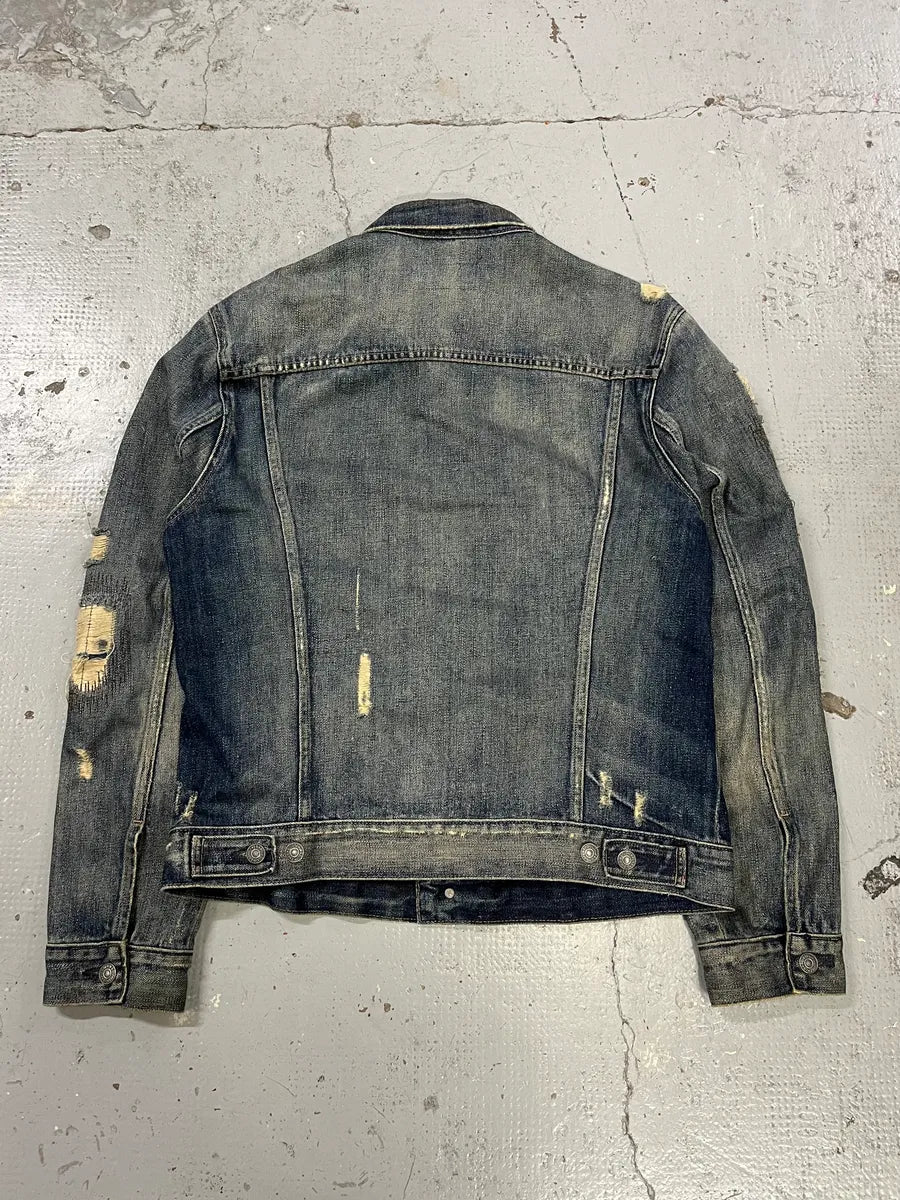 2000s Ralph Lauren Denim & Supply Blue Distressed Denim Jacket ZcEVUje 6