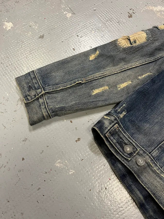2000s Ralph Lauren Denim & Supply Blue Distressed Denim Jacket ZcEVUje 7