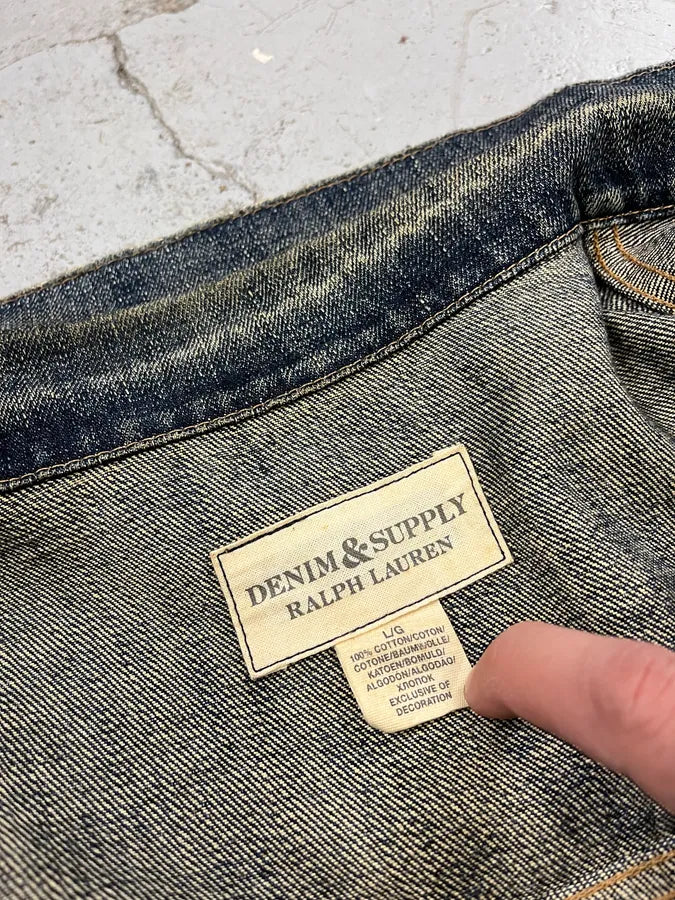 2000s Ralph Lauren Denim & Supply Blue Distressed Denim Jacket ZcEVUje 9