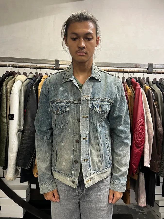 2000s Ralph Lauren Denim & Supply Blue Studded USA Flag Jacket hYAnttS 2