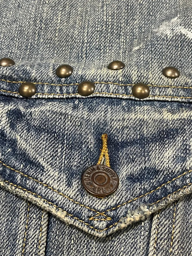 2000s Ralph Lauren Denim & Supply Blue Studded USA Flag Jacket hYAnttS 10