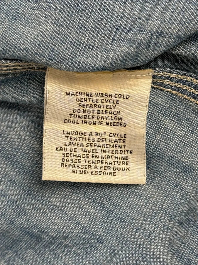 2000s Ralph Lauren Denim & Supply Destroyed USA Flag Blue Denim Shirt HtUsEky 9