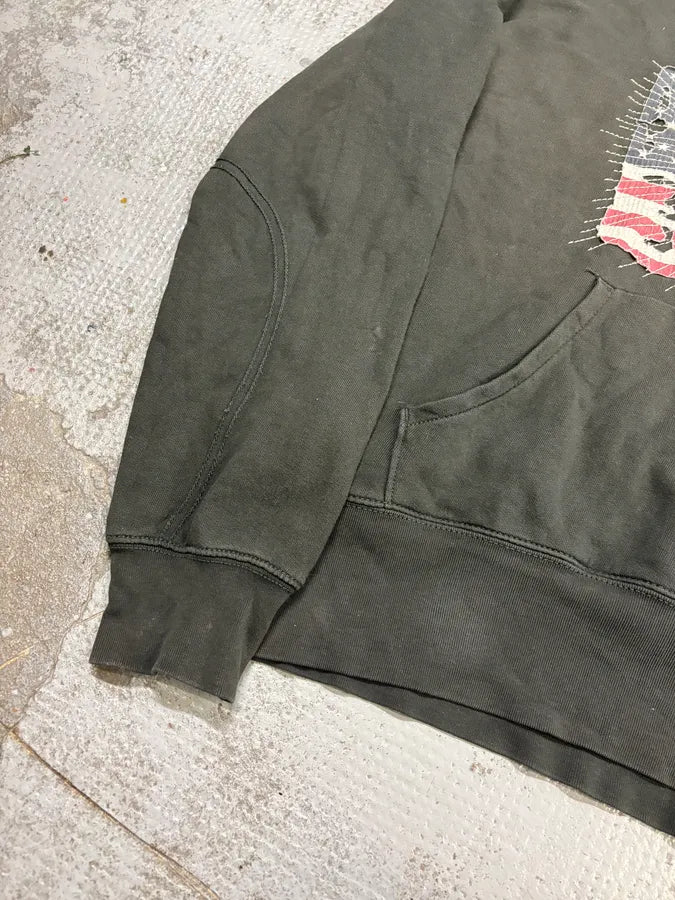 2000s Ralph Lauren Denim & Supply Destroyed USA Flag Khaki Hoodie ZmVtcGo 7
