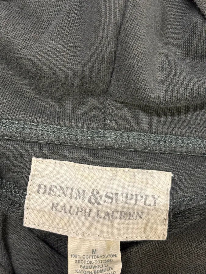 2000s Ralph Lauren Denim & Supply Destroyed USA Flag Khaki Hoodie ZmVtcGo 8