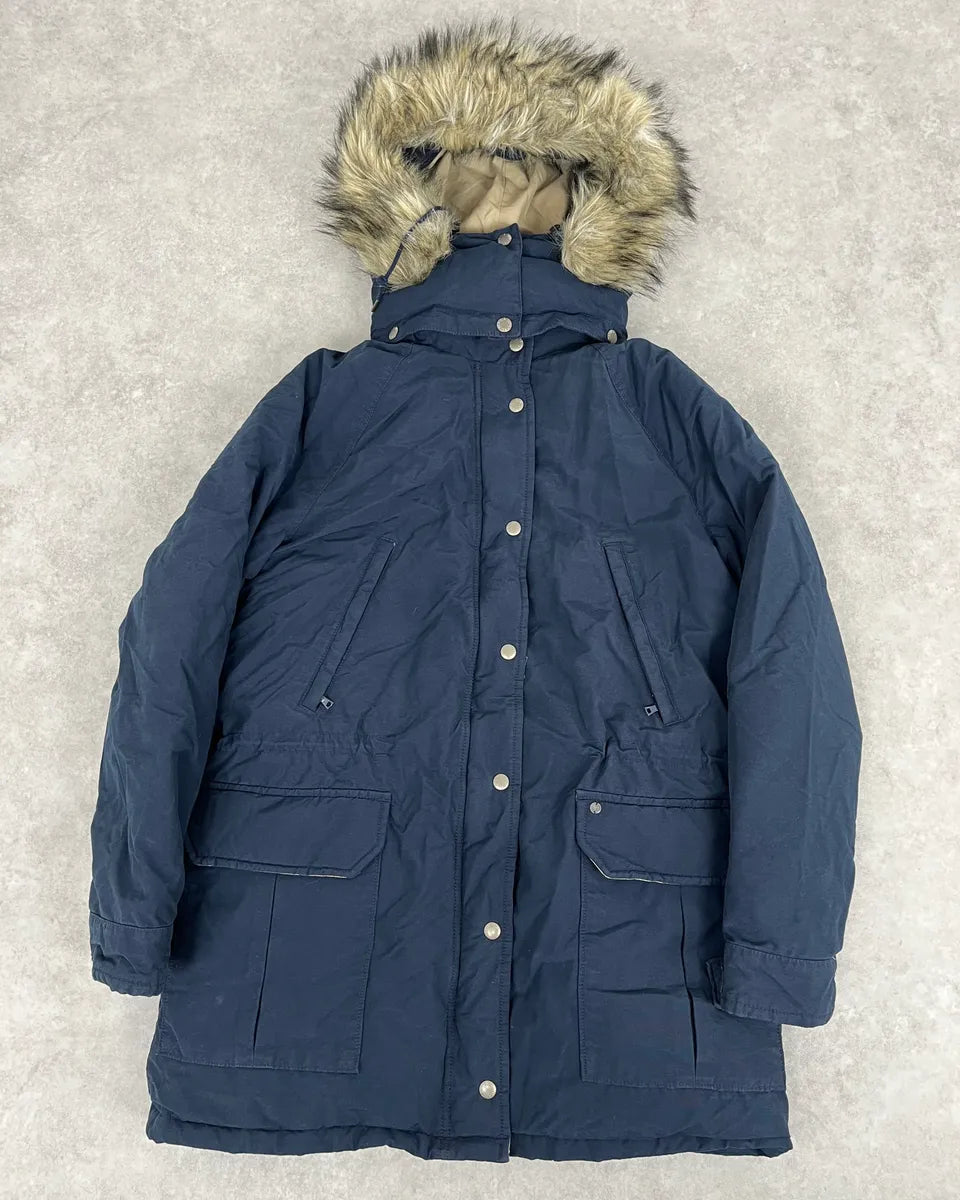 2000s Ralph Lauren Denim & Supply Fur Hood Puffer Parka Navy Jacket SpVFvOP 0
