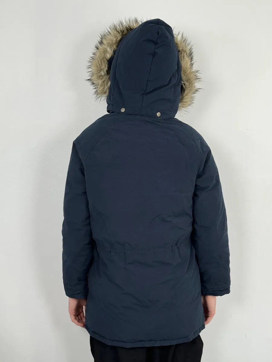 2000s Ralph Lauren Denim & Supply Fur Hood Puffer Parka Navy Jacket SpVFvOP 2