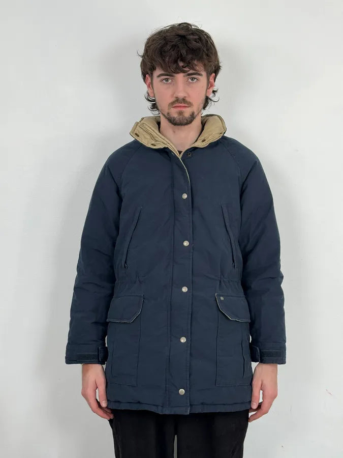 2000s Ralph Lauren Denim & Supply Fur Hood Puffer Parka Navy Jacket SpVFvOP 1