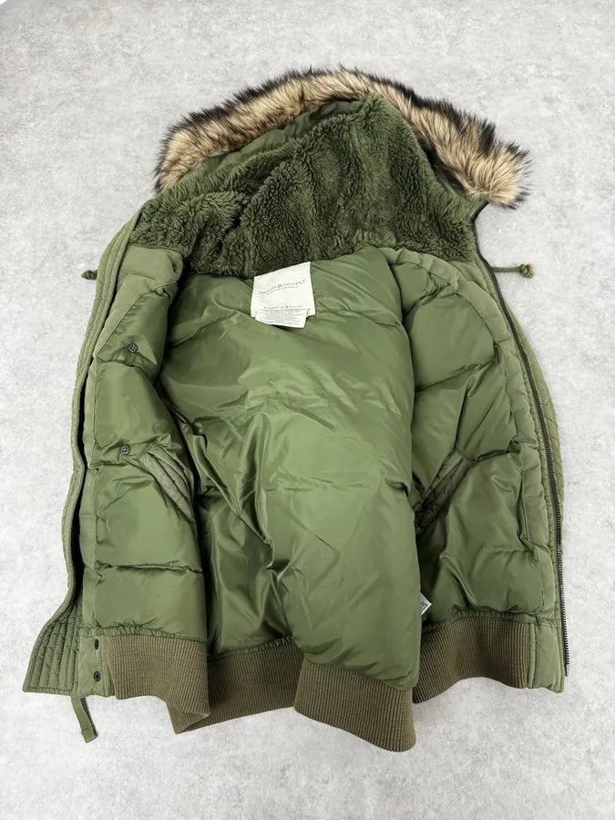 2000s Ralph Lauren Denim & Supply Khaki Fur Hood Vest Jacket TBpiTrn 7