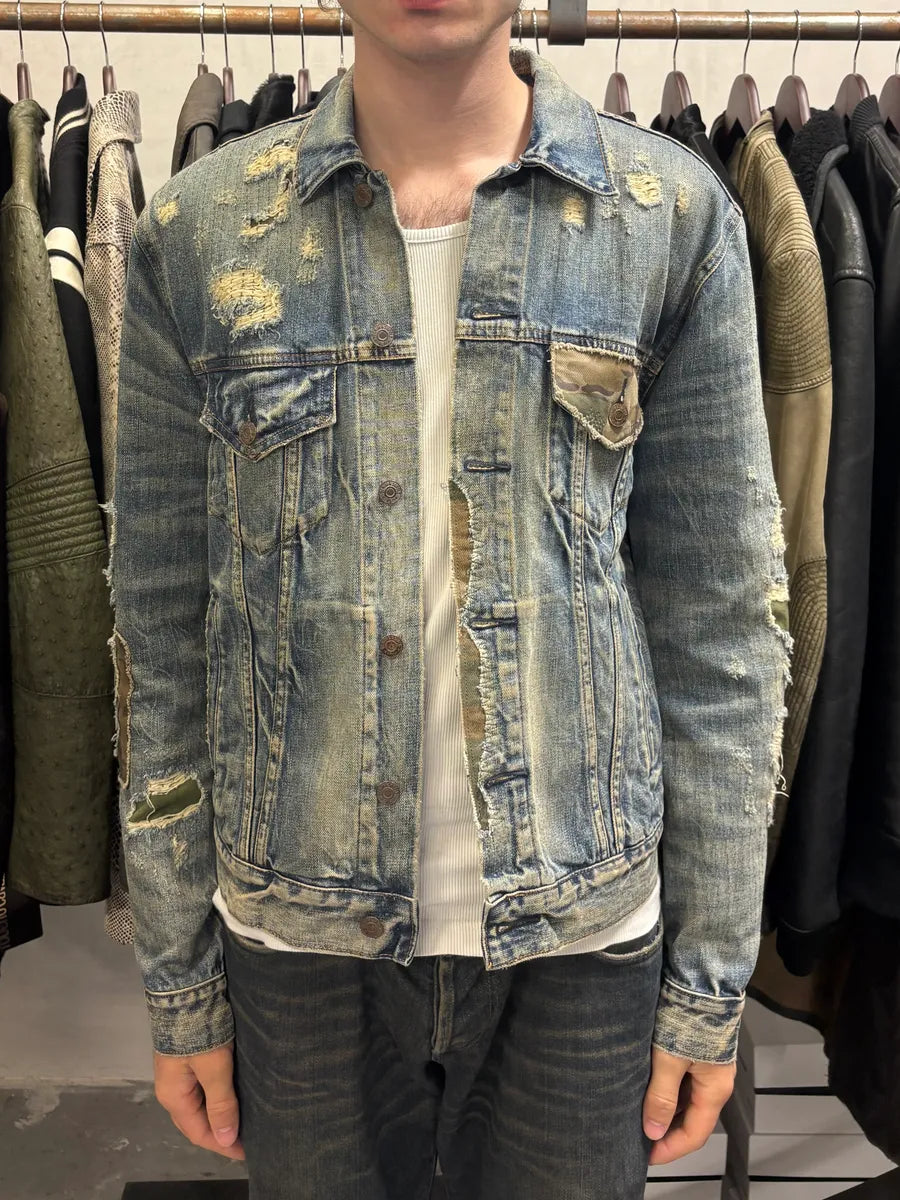 2000s Ralph Lauren Denim & Supply Military Distressed Blue Jacket (M) AxSDwuR 2