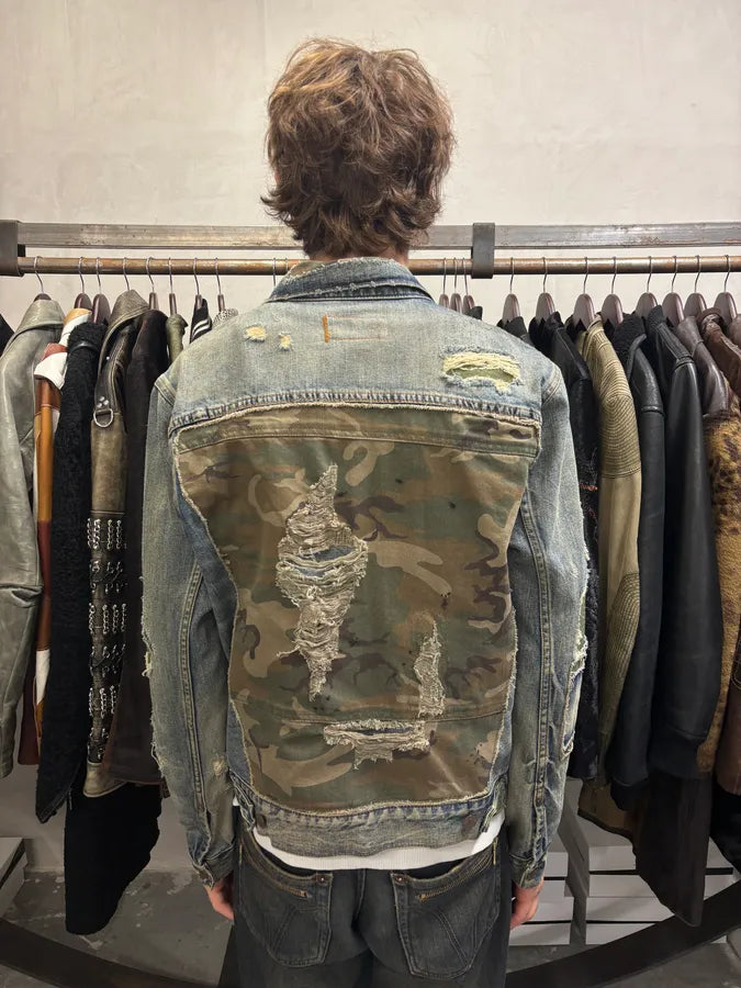 2000s Ralph Lauren Denim & Supply Military Distressed Blue Jacket (M) AxSDwuR 3