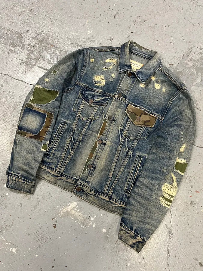 2000s Ralph Lauren Denim & Supply Military Distressed Blue Jacket (M) AxSDwuR 4