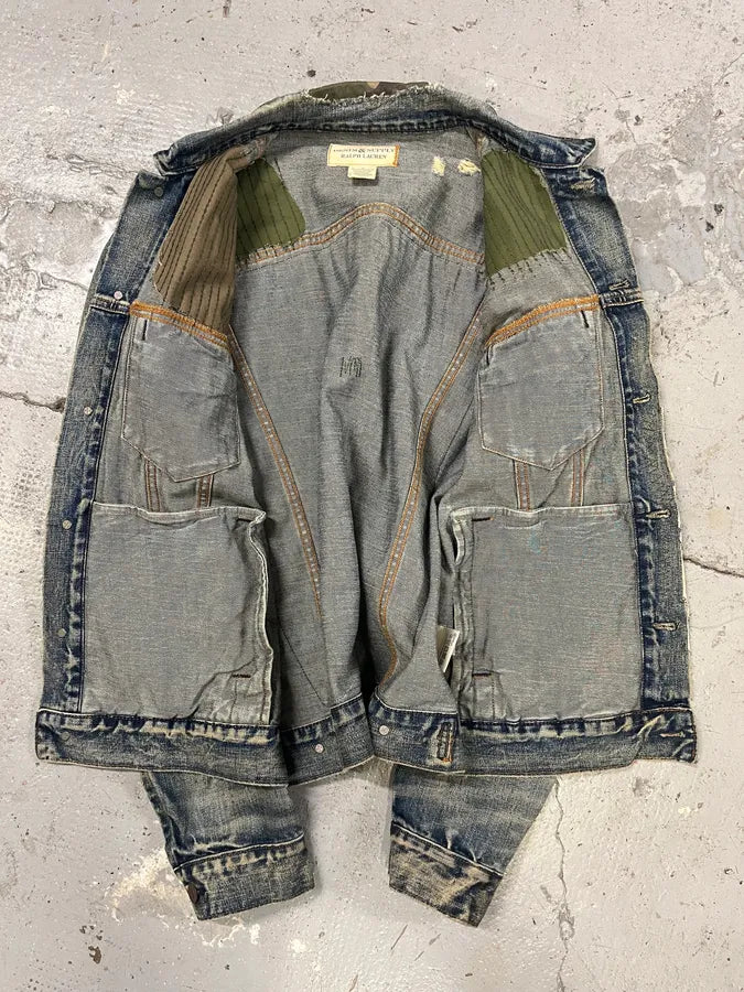 2000s Ralph Lauren Denim & Supply Military Distressed Blue Jacket (M) AxSDwuR 6