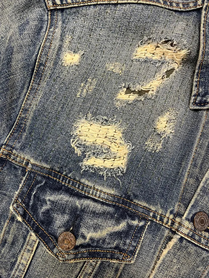 2000s Ralph Lauren Denim & Supply Military Distressed Blue Jacket (M) AxSDwuR 7