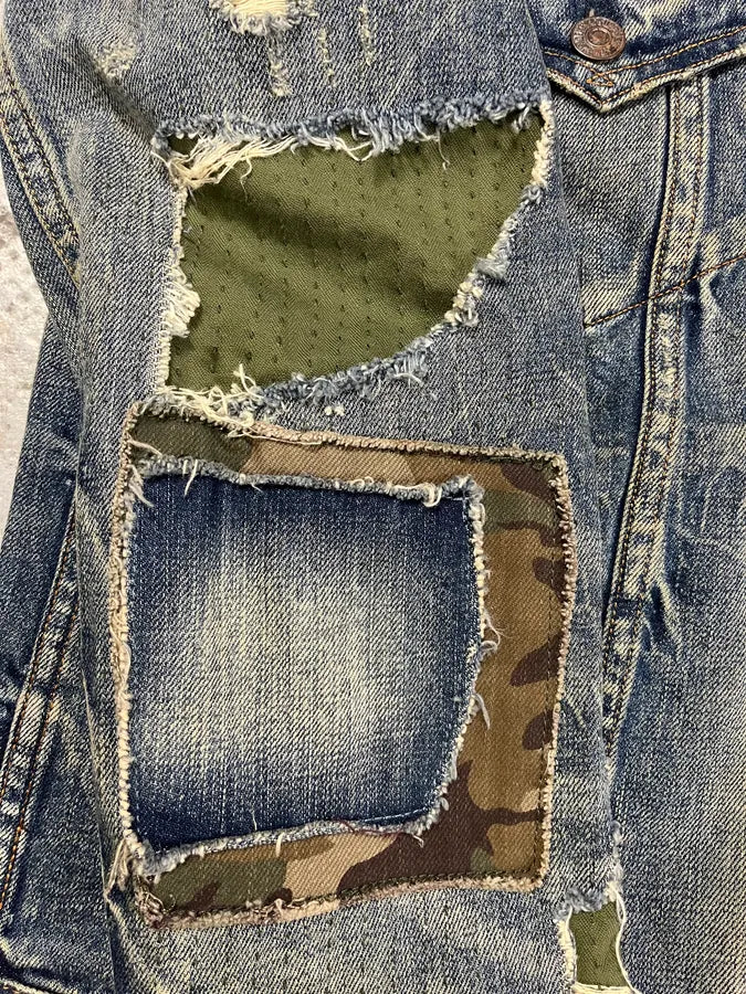 2000s Ralph Lauren Denim & Supply Military Distressed Blue Jacket (M) AxSDwuR 8