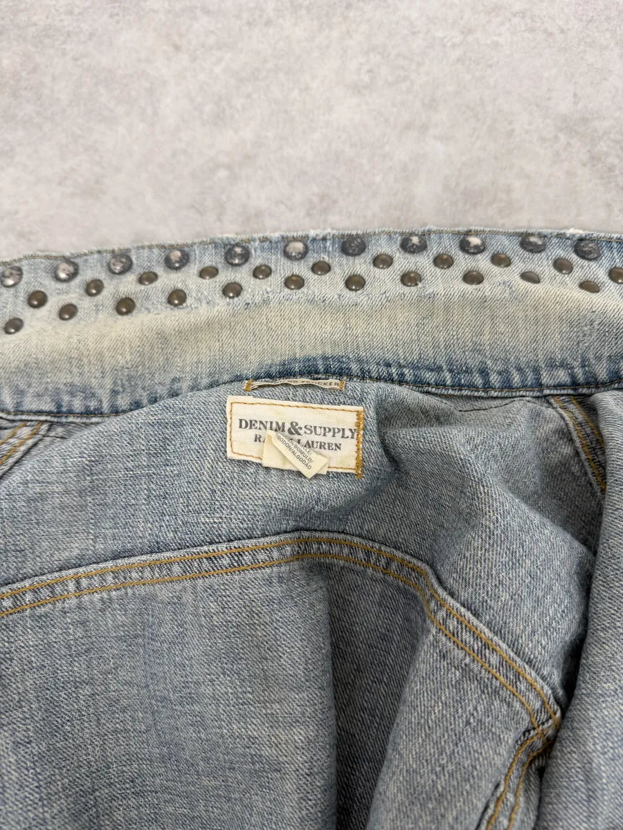 2000s Ralph Lauren Denim & Supply Pins Studded USA Flag Denim Jacket GhavbrN 11