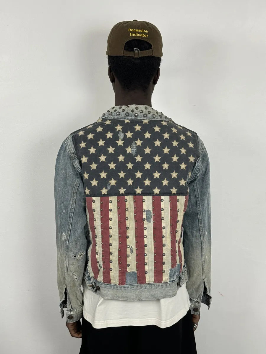 2000s Ralph Lauren Denim & Supply Pins Studded USA Flag Denim Jacket GhavbrN 2