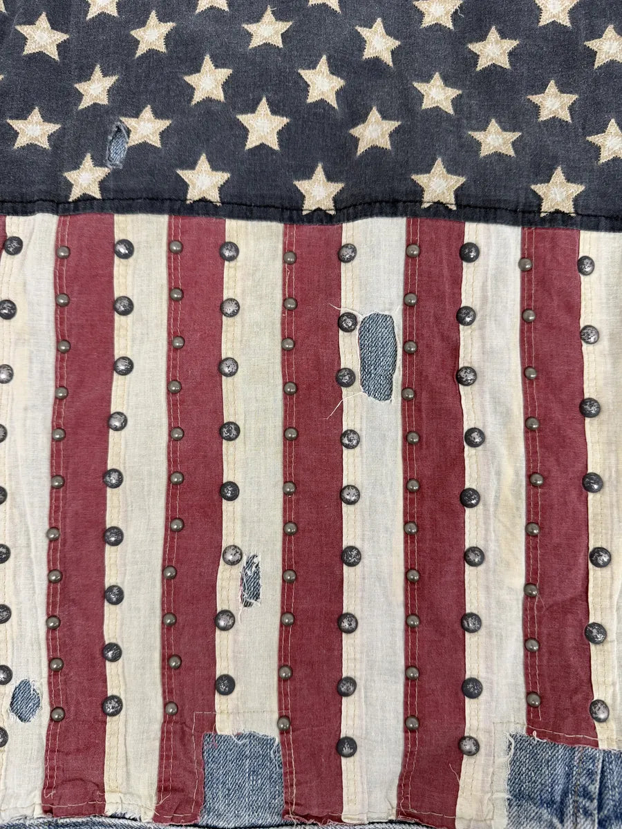 2000s Ralph Lauren Denim & Supply Pins Studded USA Flag Denim Jacket GhavbrN 4