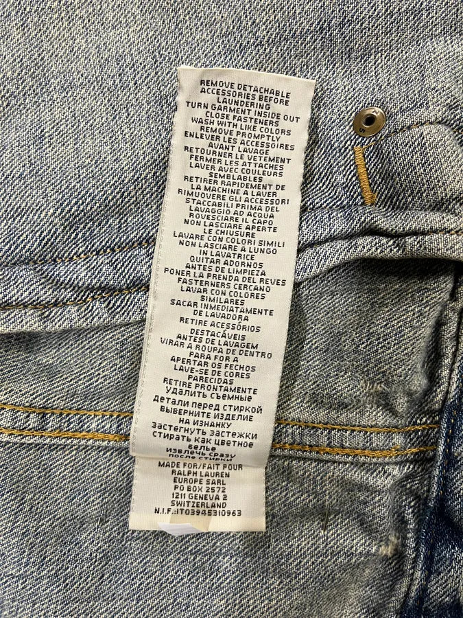 2000s Ralph Lauren Denim & Supply Pins Studded USA Flag Denim Jacket KSdzRvv 10