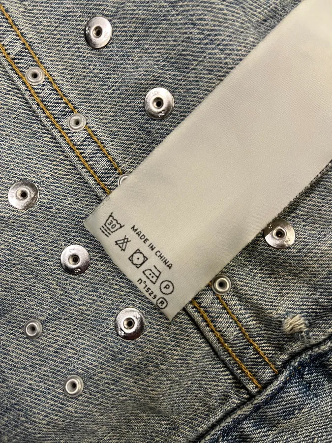 2000s Ralph Lauren Denim & Supply Pins Studded USA Flag Denim Jacket KSdzRvv 11