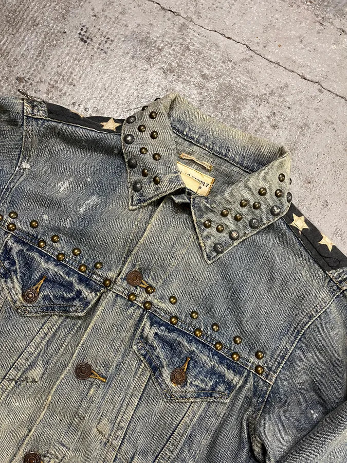 2000s Ralph Lauren Denim & Supply Pins Studded USA Flag Denim Jacket KSdzRvv 4