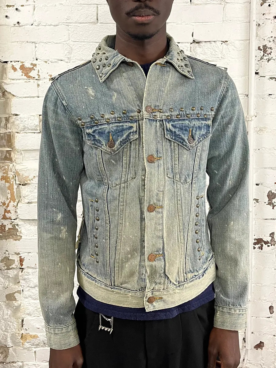 2000s Ralph Lauren Denim & Supply Pins Studded USA Flag Denim Jacket QvjqWcx 1