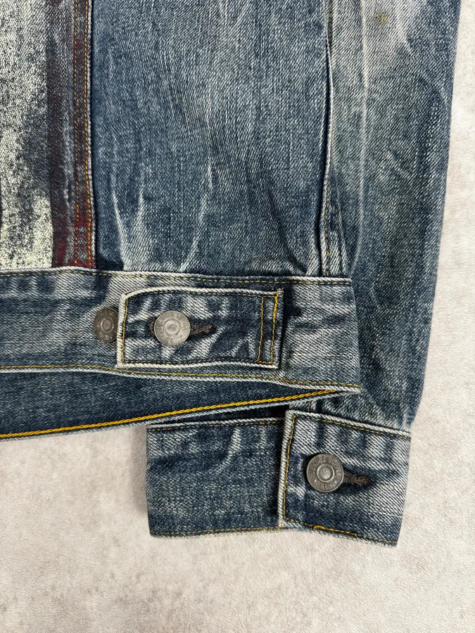 2000s Ralph Lauren Denim & Supply USA Flag Faded Blue Denim Jacket pPrqVHG 8