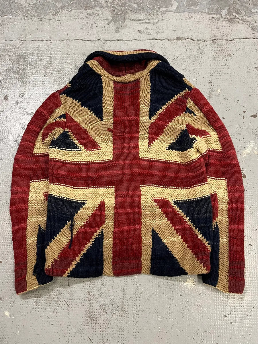 2000s Ralph Lauren Denim & Supply Wool UK Flag Buttoned Cardigan Sweater mklRnbz 6