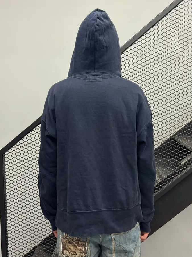 2010s Ralph Lauren Denim Supply Navy Cotton Distressed Flag Hoodie kzBdpCr 1