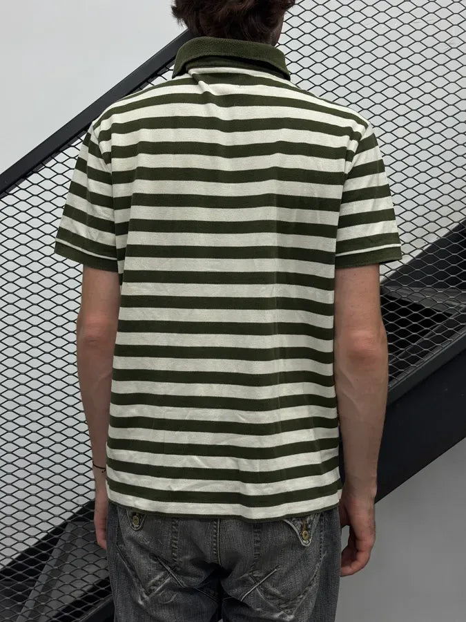 2000s Ralph Lauren Forest Green White Striped Polo Shirt IDURqBo 2