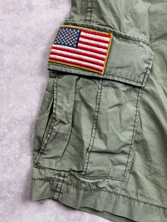 SS2011 Ralph Lauren Green Cargo USA Patch Shorts AKWRJPU 7