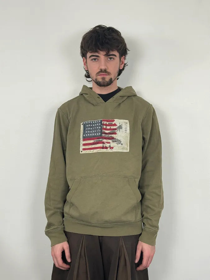 2000s Ralph Lauren Green USA Flag Hoodie FUAhGSf 1