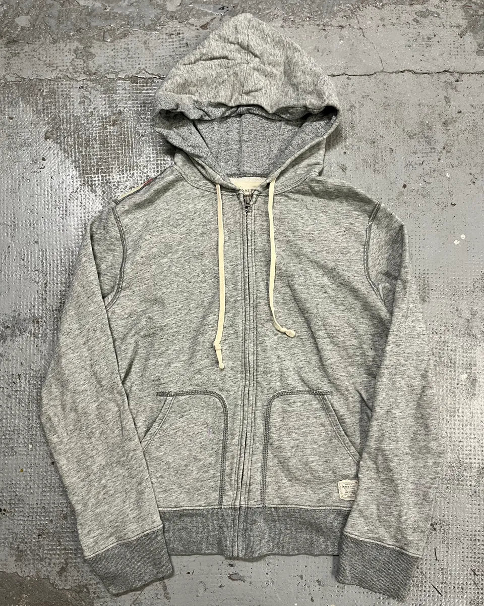 2000s Ralph Lauren Grey American Flag Distressed Zip Hoodie MStsJzd 1